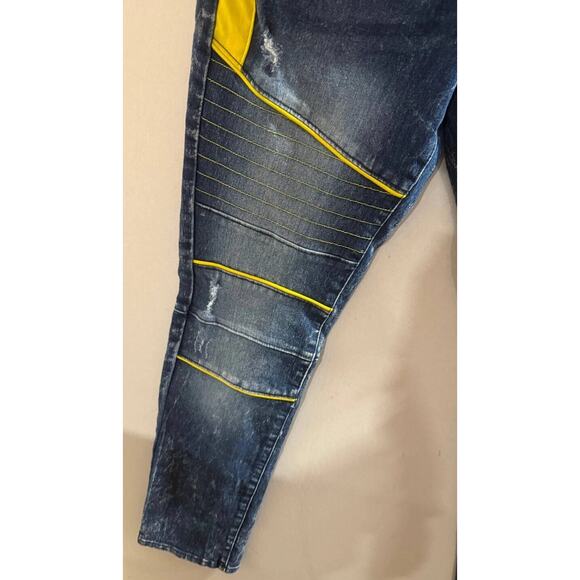 Southpole Jeans Mens 32x32 Blue Denim 5 Pockets Design High Waisted Skinny Leg - Picture 6 of 11